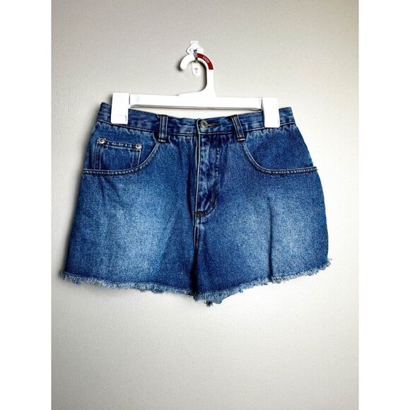 Yoyo Jeans Cut Off High Waist Denim Shorts Womens Juniors 5 Raw Hem - Picture 4 of 11